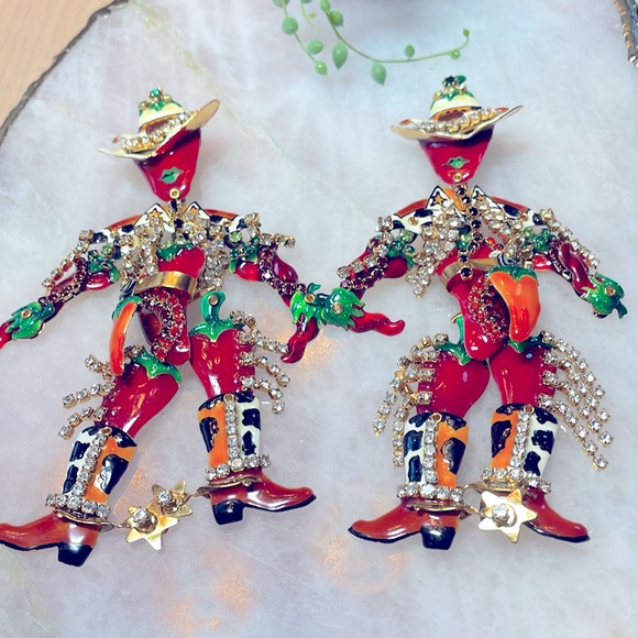 Lunch at The Ritz Jewelry - Lunch at the Ritz Spicy 🌶️ cowboy earrings
